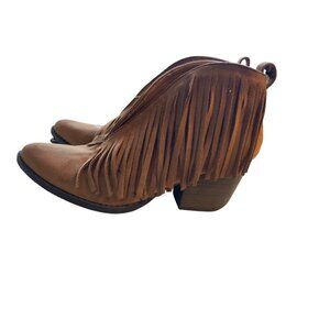 Coconuts womens short boots western boho genuine suede size 8 tassles